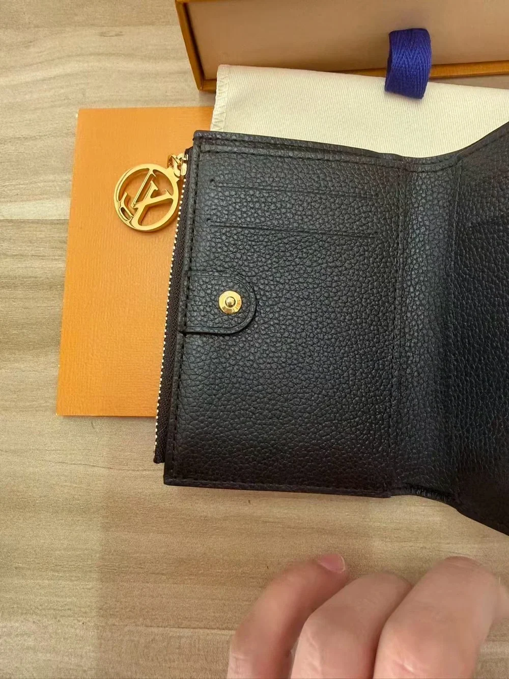 Louis Vuitton Black Embossed Monogram Small Zipper Pouch